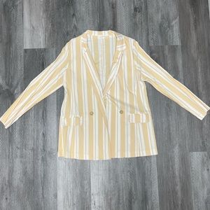 LUSH pastel yellow striped blazer
